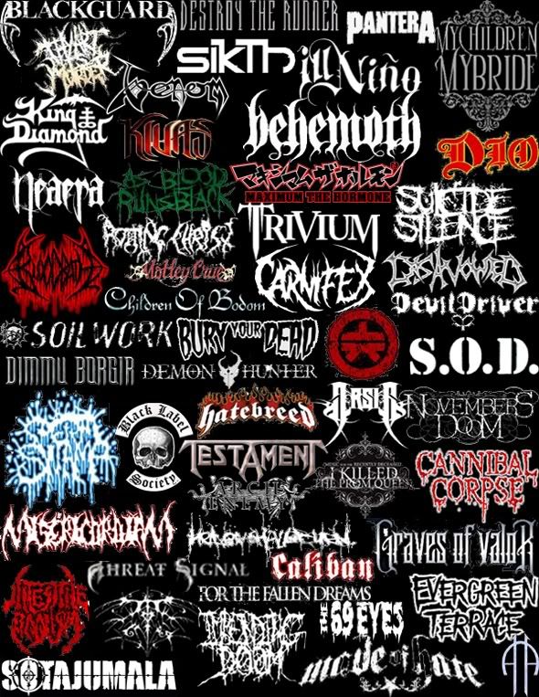 Random Metal Band Logo Collage Photo By 666demonicwolf 