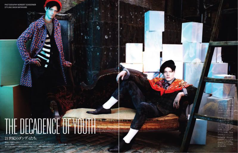 Vogue Hommes Japan #5 Fall/Winter 2010/2011 - The Decadence Of Youth @ StreetStylista.Homme