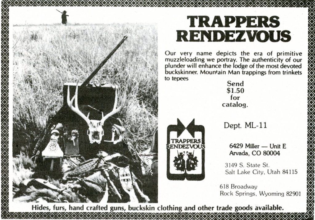 Trappers Rendezvous ad, Nov-Dec 1981 Muzzleloader mag
