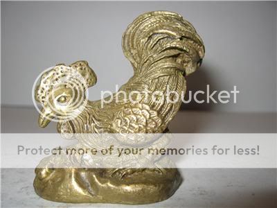 Bronze Rooster Bird Figurine Statue Feng Shui Protects  