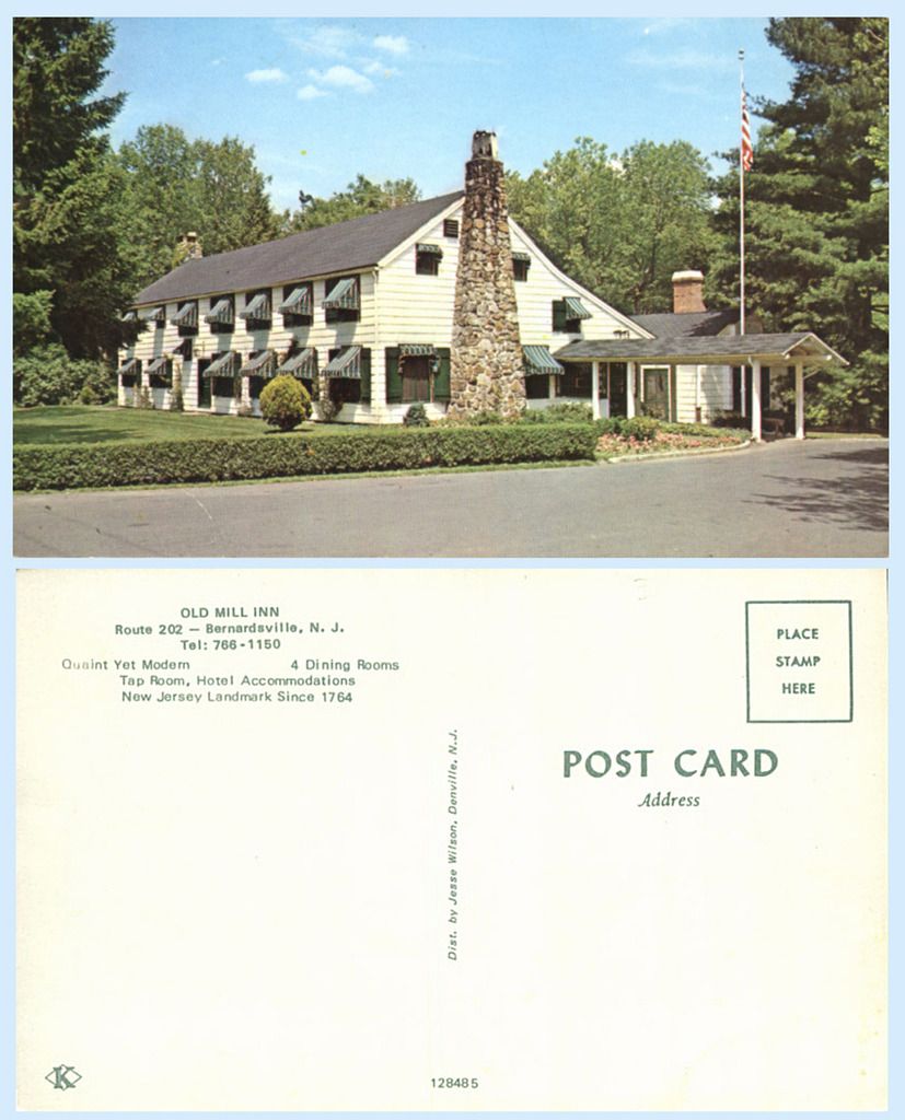 Details About Old Mill Inn Restaurant Tap Room Bernardsville K New Jersey Postcard