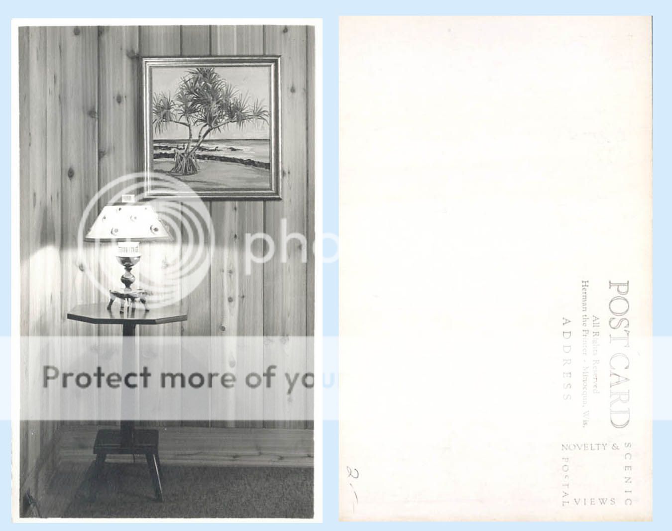 3 Mystery Cards Cabin Interior Minocqua Wisconsin Real Photo
