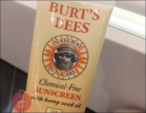 Burts Bees chemical free sunblock