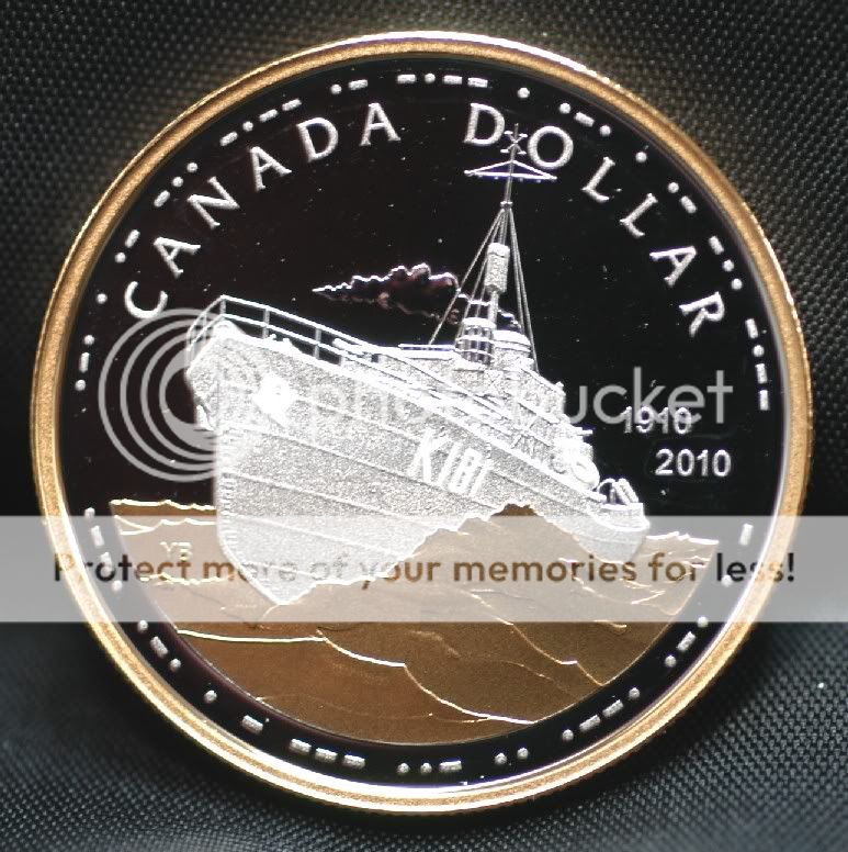 2010 Canada Proof Set Dollar Single with Gold Plating  